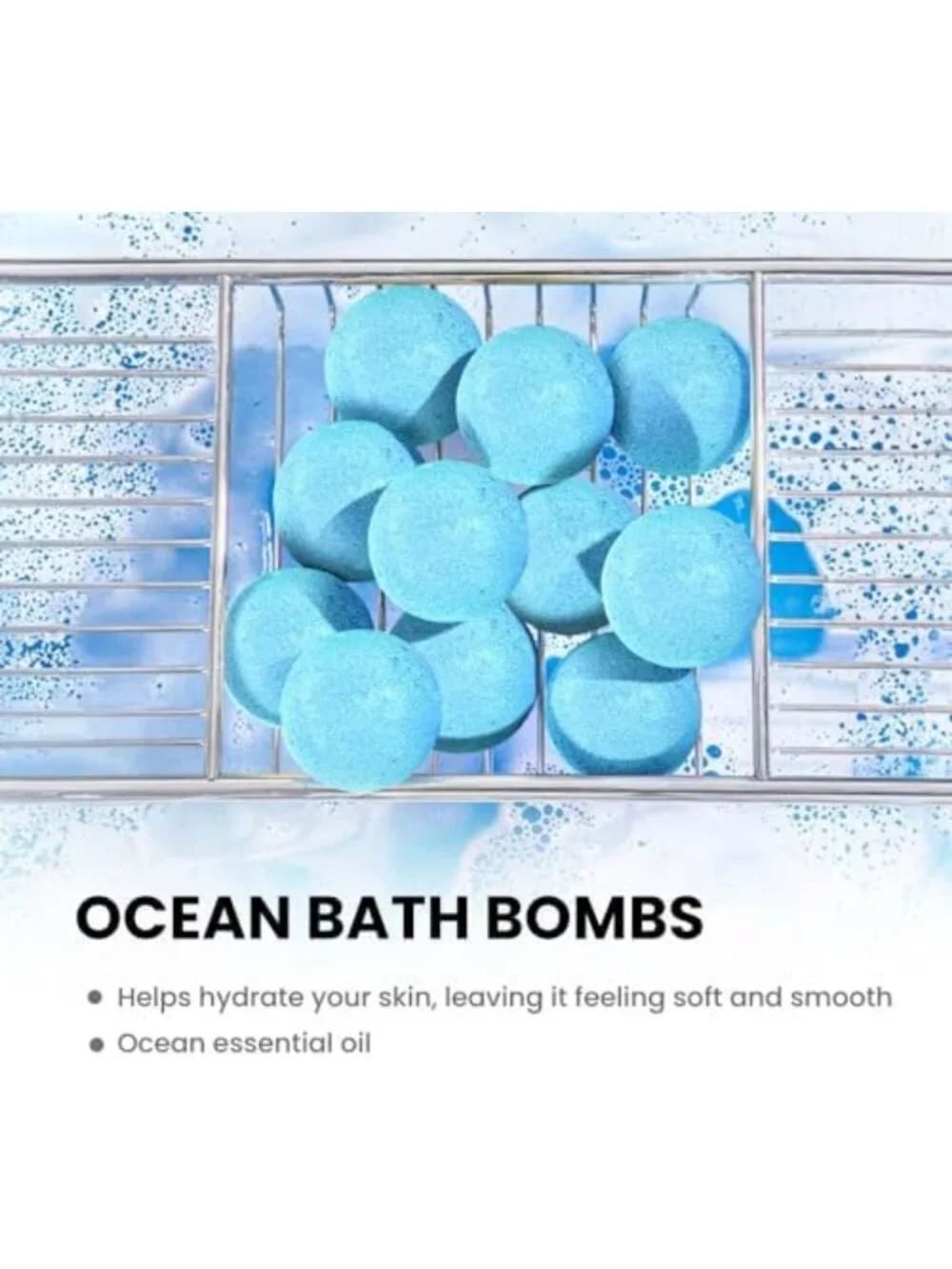 Handmade Ocean Bath Bomb Gift Set - 10 Essential Oil Bath Bombs for Relaxation